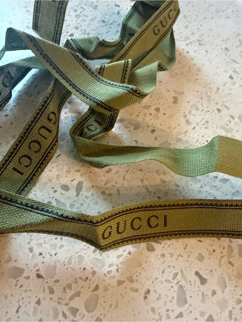 Gucci Green Branded 73” Gift Ribbon View 2